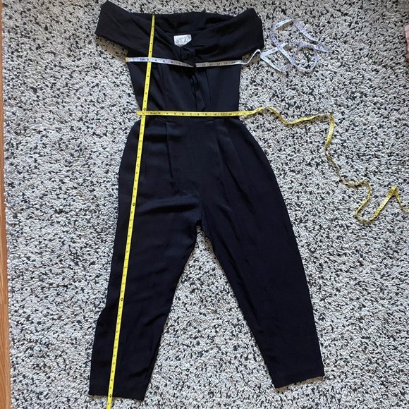 🔥SOLD🔥ET AL Vintage Retro Jumpsuit Off the Shoulder Black - Picture 8 of 8